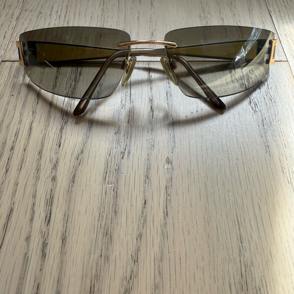 Men's Brown Rimless Sunglasses - Stylish Sun Protection